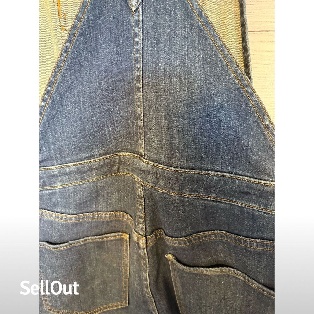 Free People Women's Blue Denim Overalls Size 28 Adjustable Straps Trendy - Picture 5 of 10